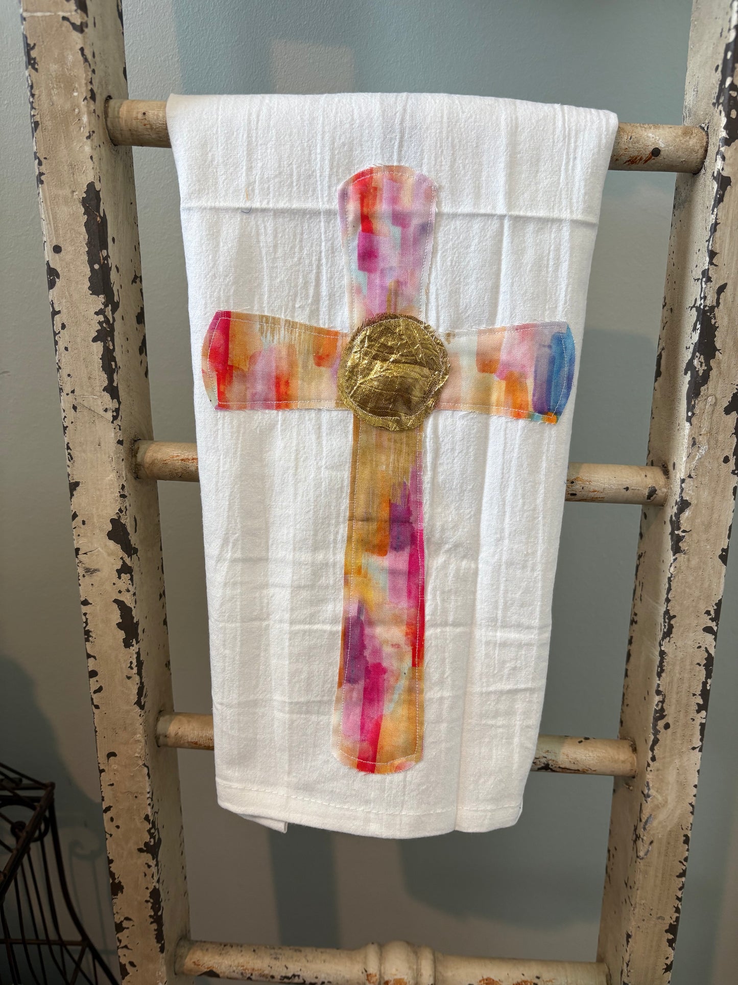 Watercolor Cross Tea Towel