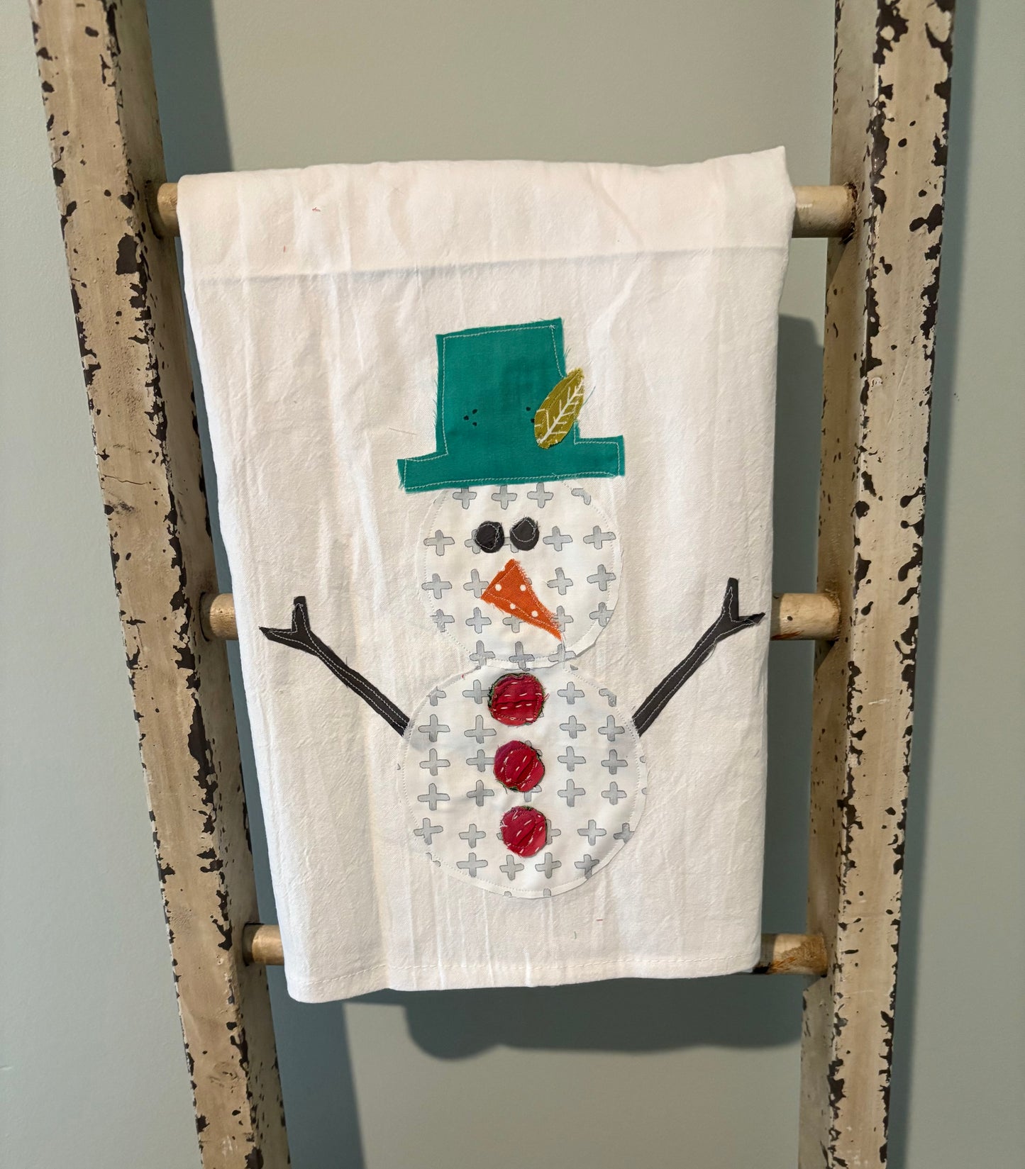 Snowman Appliqué Tea Towel