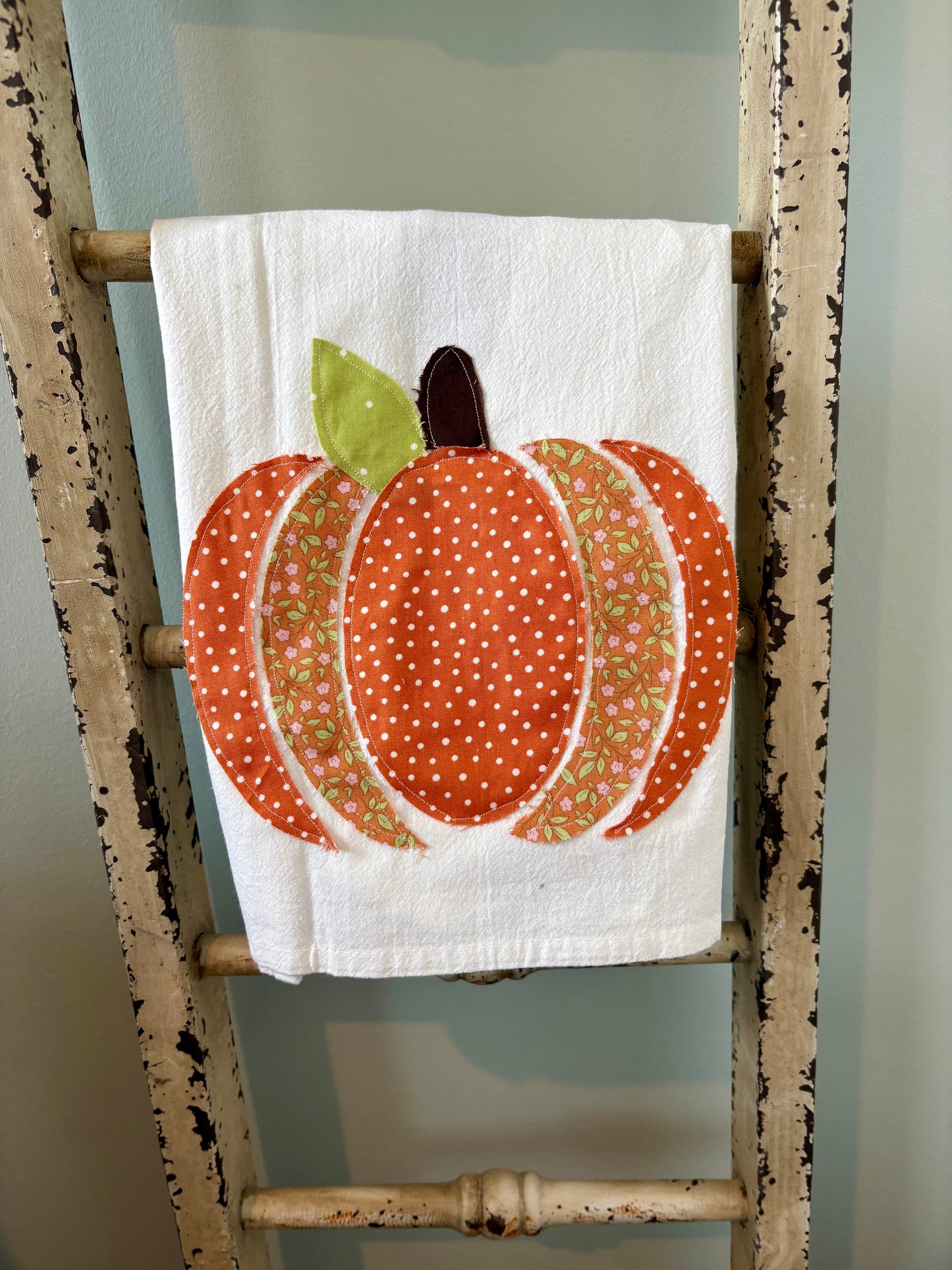 Pumpkin Appliqué Tea Towel