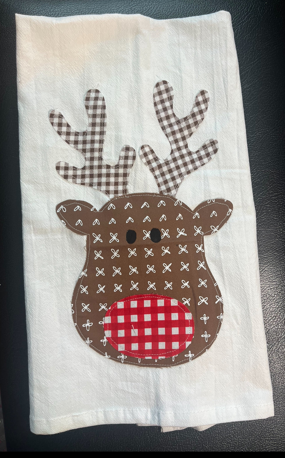 Rudolph Appliqué Tea Towel