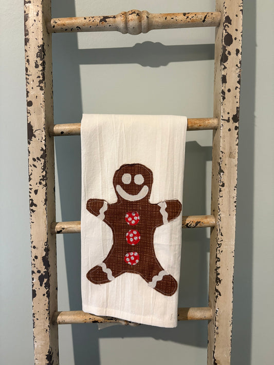 Gingerbread Appliqué Tea Towel