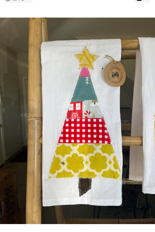 Patch Tree Appliqué Tea Towel