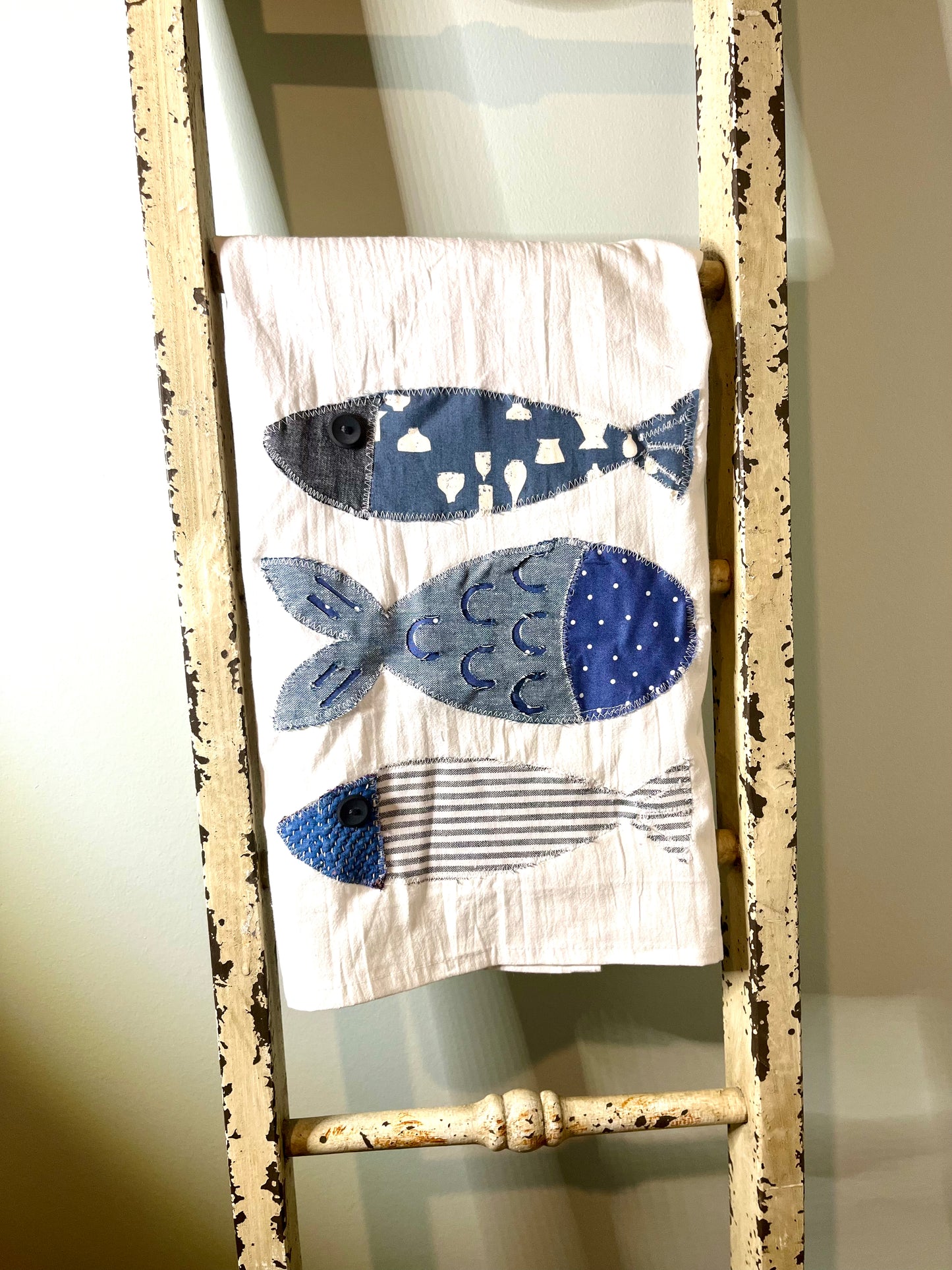 Fish Applique Tea Towel