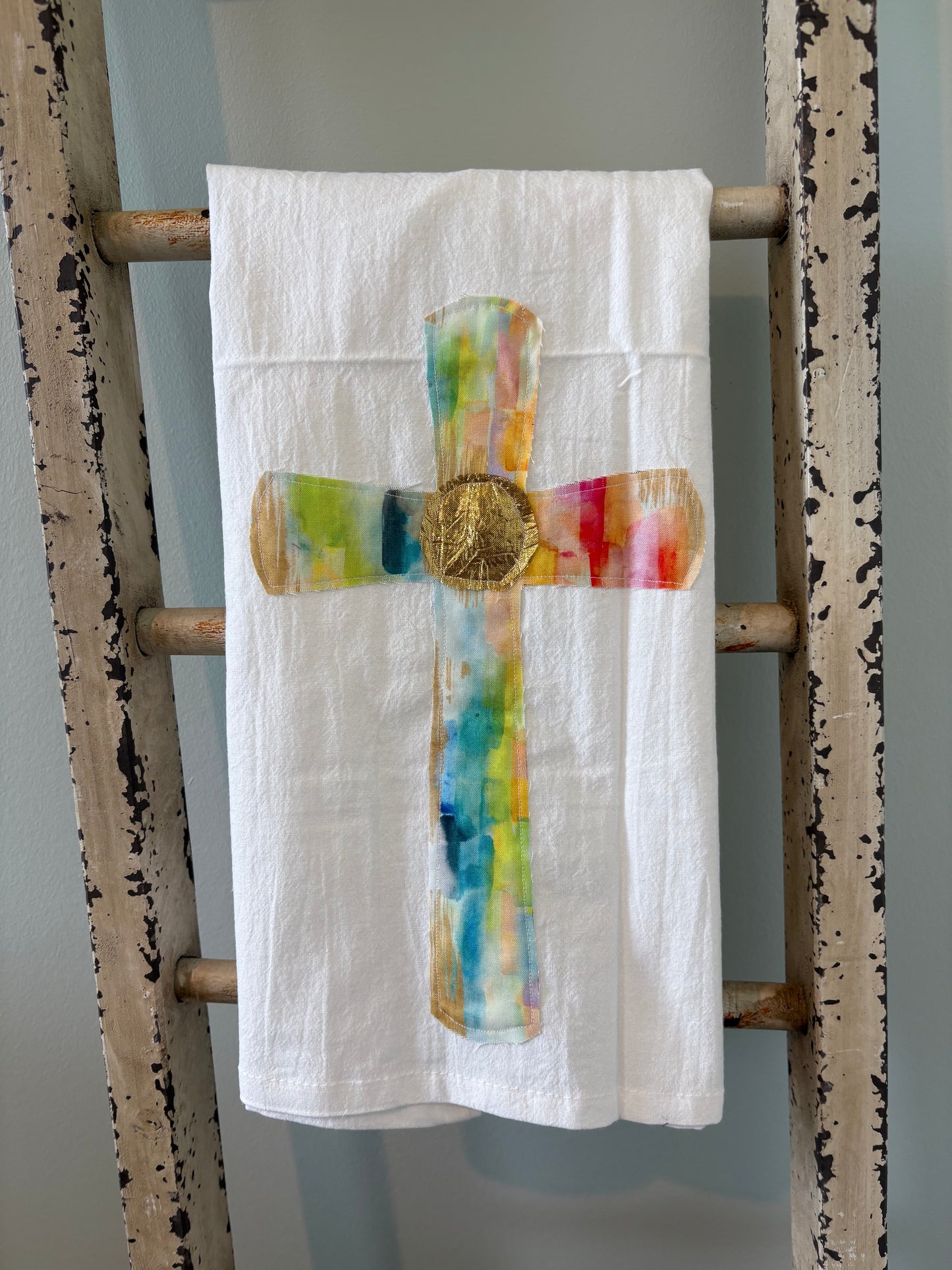 Watercolor Cross Tea Towel