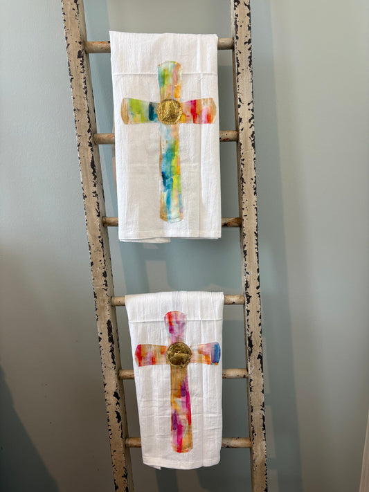 Watercolor Cross Tea Towel