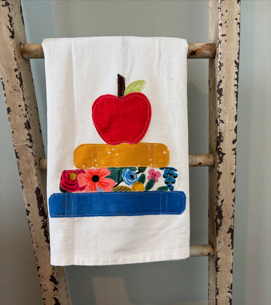 School Appliqué Tea Towel