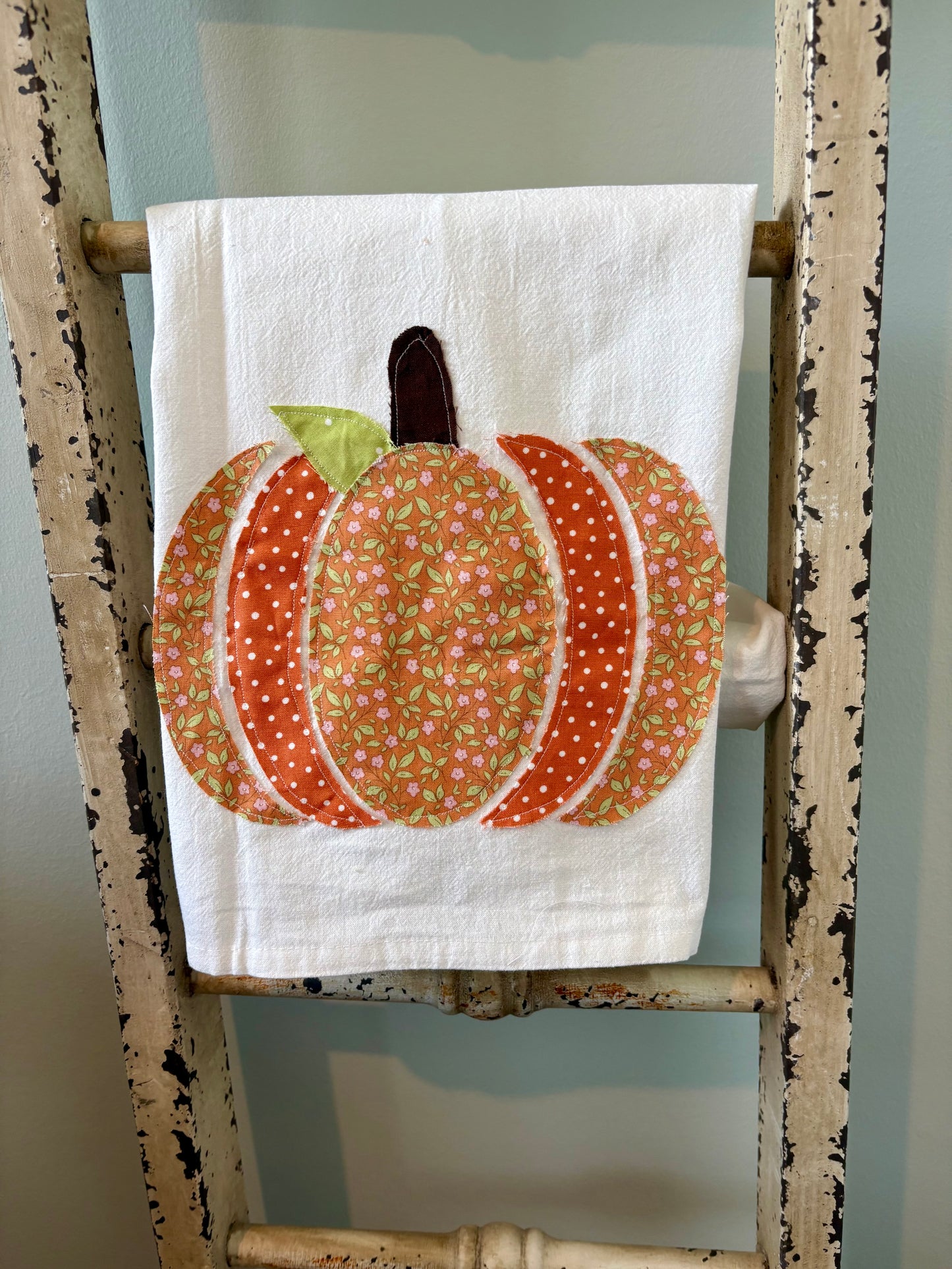 Pumpkin Appliqué Tea Towel